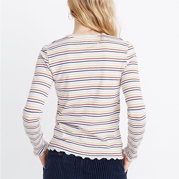 Madewell Long-Sleeve Baby Tee in Shimmer Stripe - Picture 3 of 8